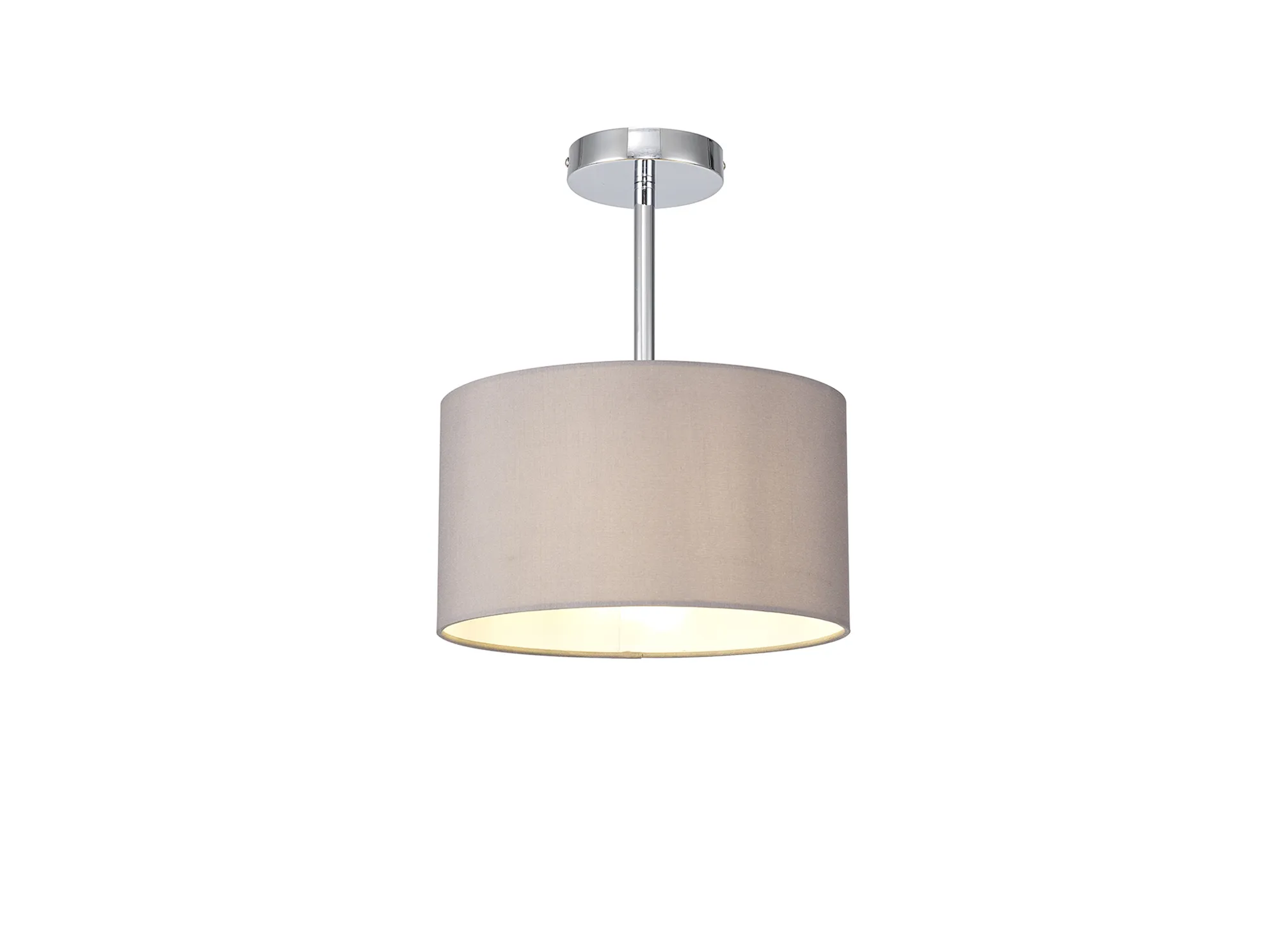 Baymont 30cm Semi Flush 1 Light Polished Chrome; Grey